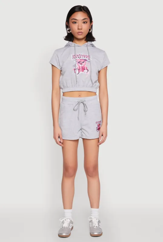 French Terry Bear Graphic Shorts sold by Rainbow