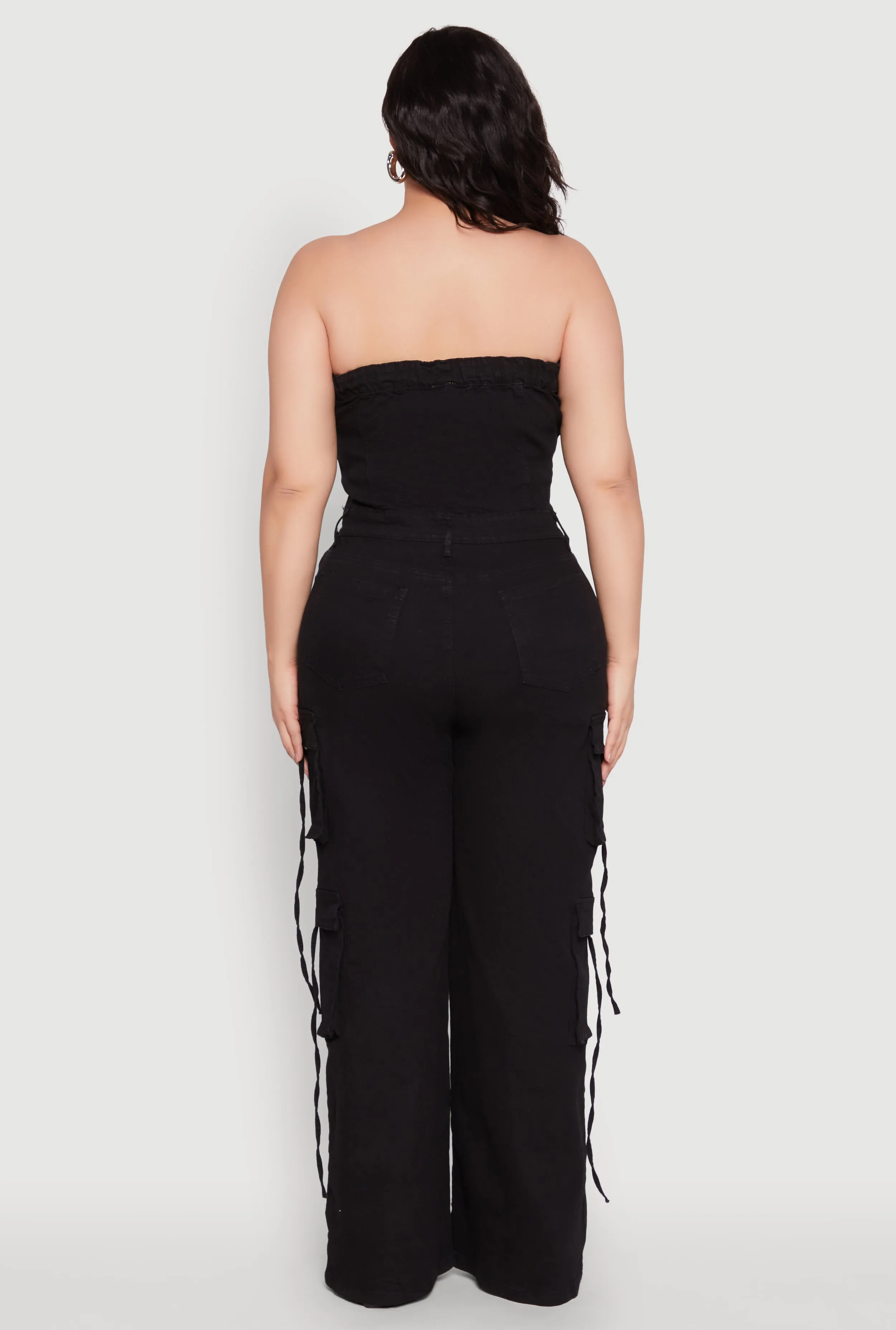 Plus Size Daisy Strapless Denim Cargo Jumpsuit sold by Rainbow product image thumbnail 5