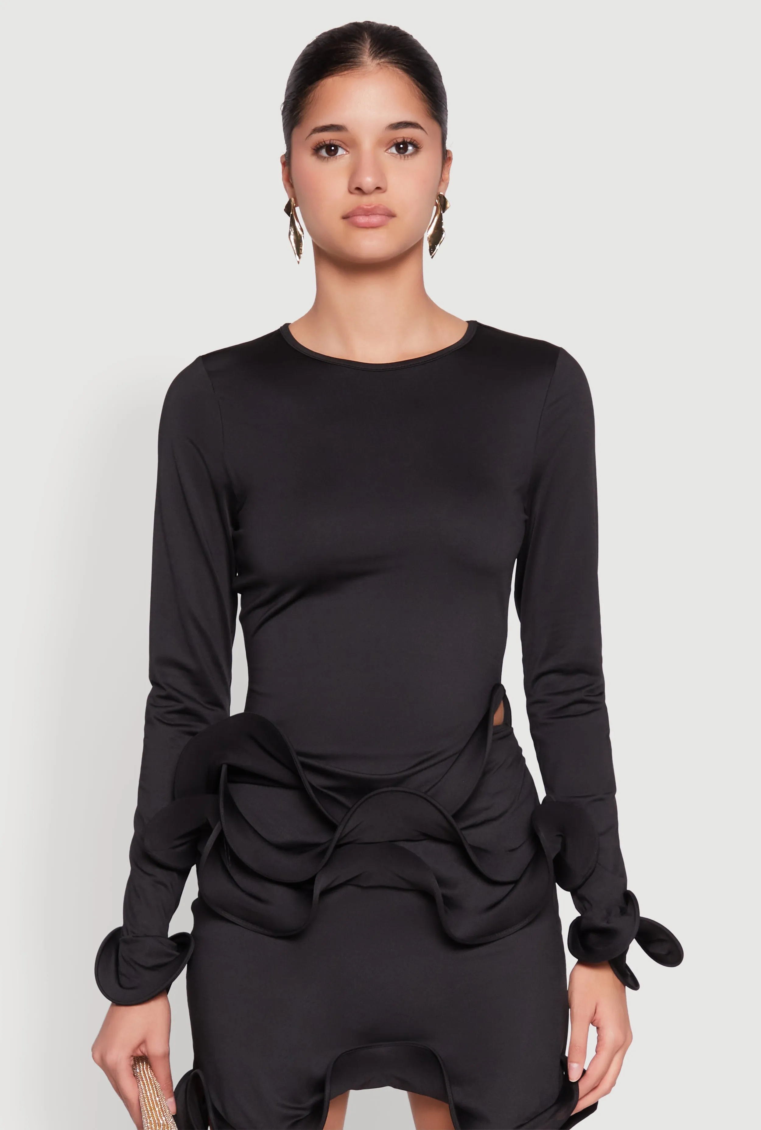 Long Sleeve Wired Ruffle Blouse sold by Rainbow