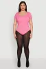 Plus Size Scoop Neck Double Layered Bodysuit sold by Rainbow