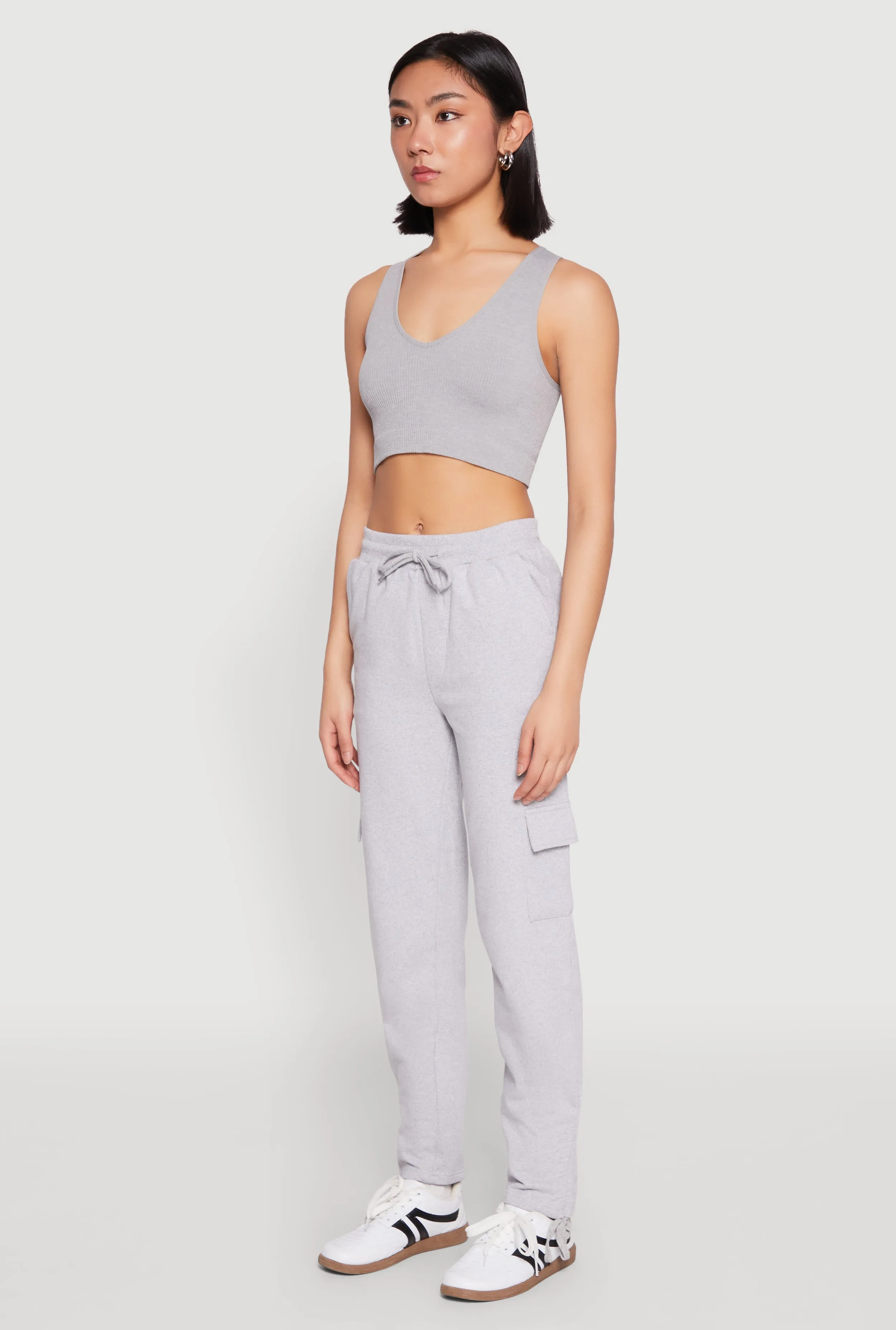 Fleece Ruched Hem Cargo Sweatpants sold by Rainbow product image thumbnail 3