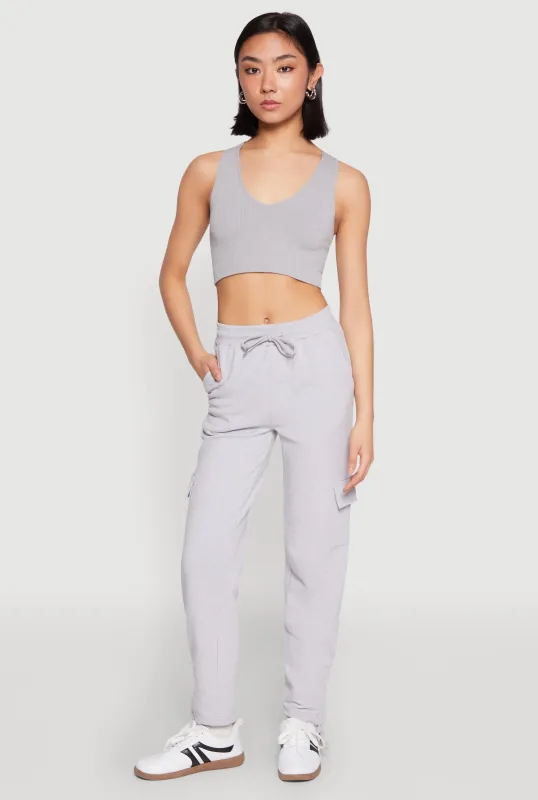 Fleece Ruched Hem Cargo Sweatpants sold by Rainbow