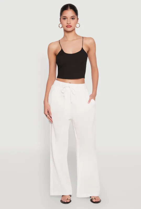 Gauze Knit Wide Leg Pants sold by Rainbow
