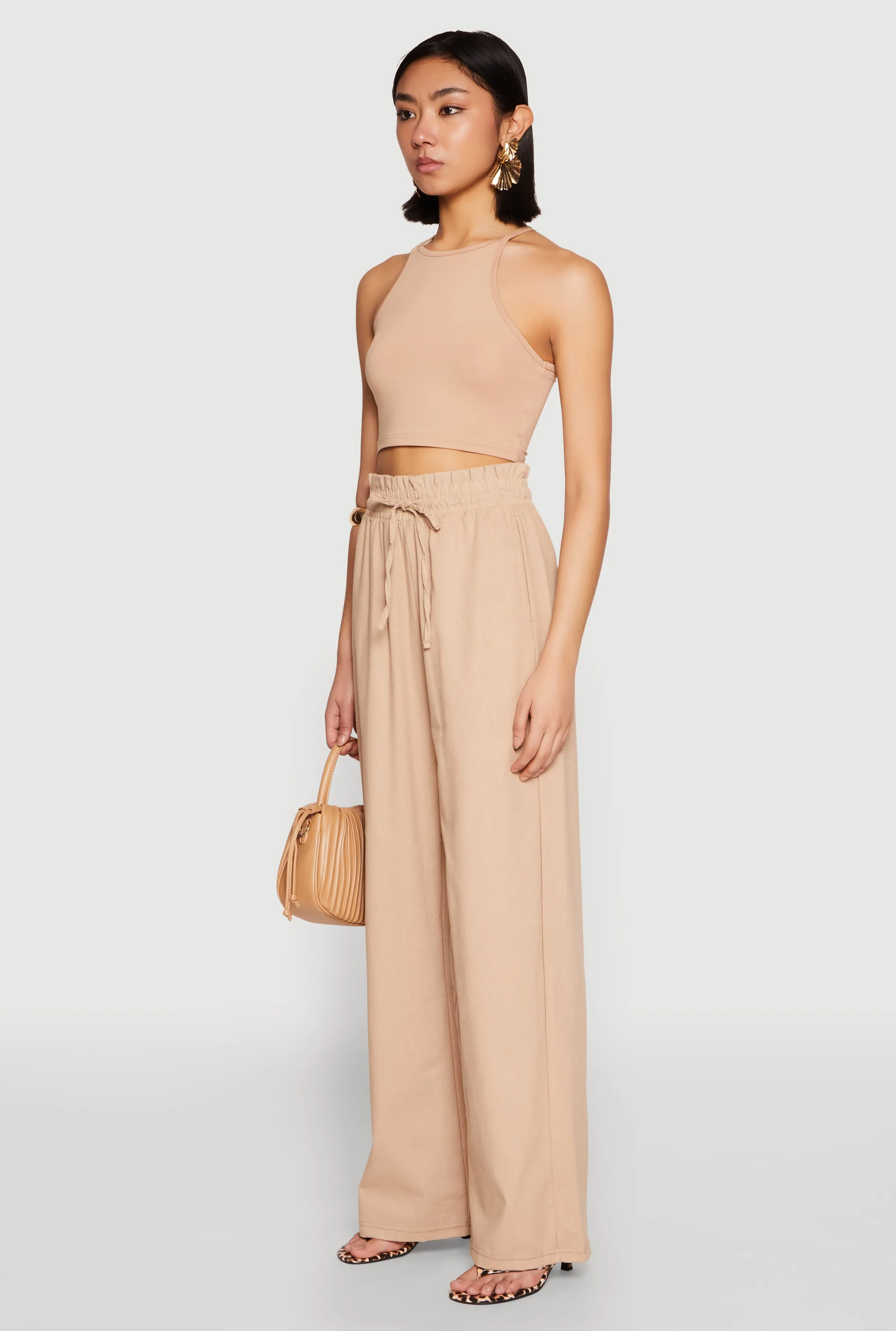 Drawstring Linen Wide Leg Pants sold by Rainbow product image thumbnail 3