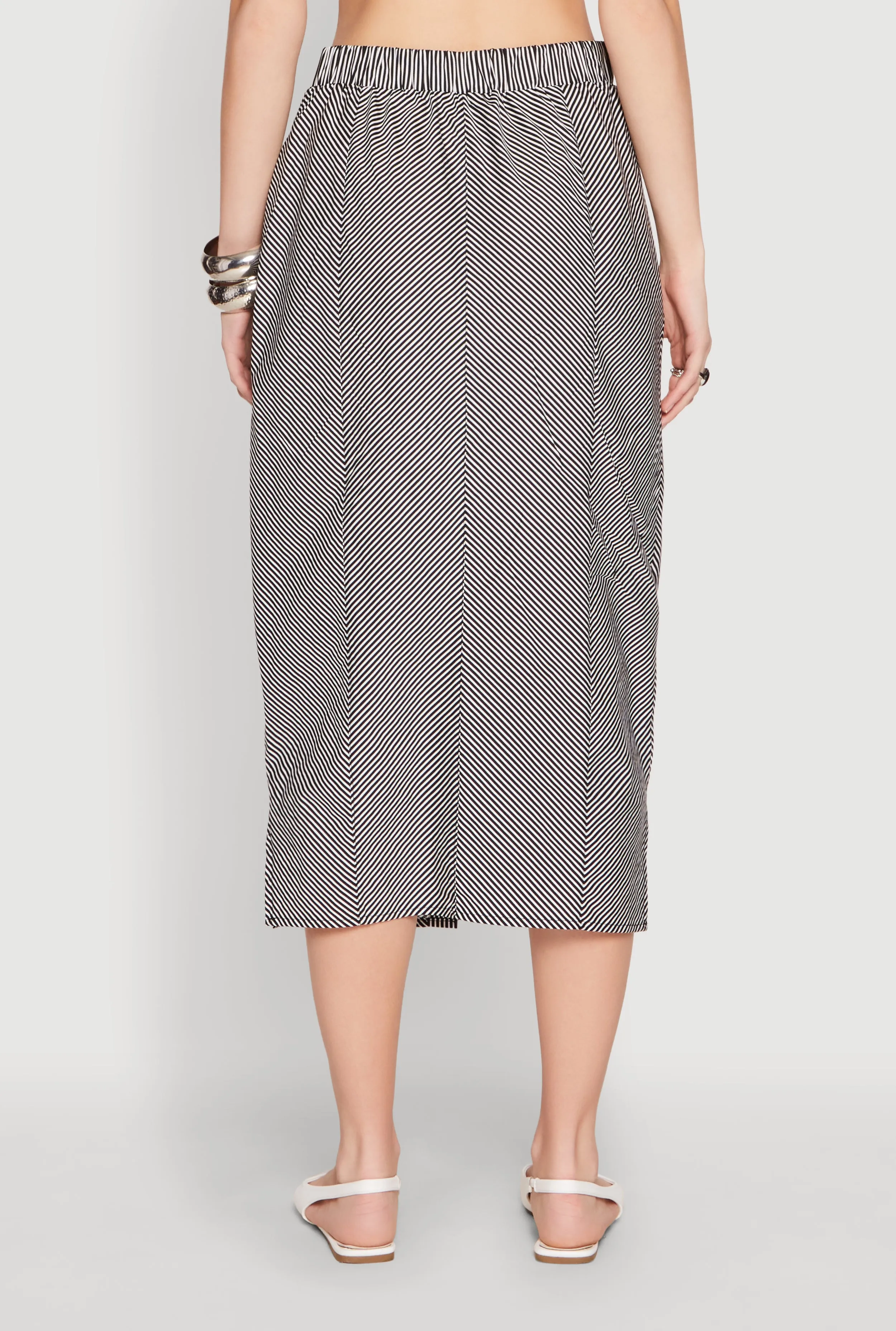 Striped Tie Front Midi Skirt sold by Rainbow product image thumbnail 5
