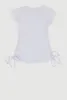 Little Girls Ribbed Knit Side Ruched Tee sold by Rainbow