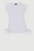 Little Girls Ribbed Knit Side Ruched Tee sold by Rainbow