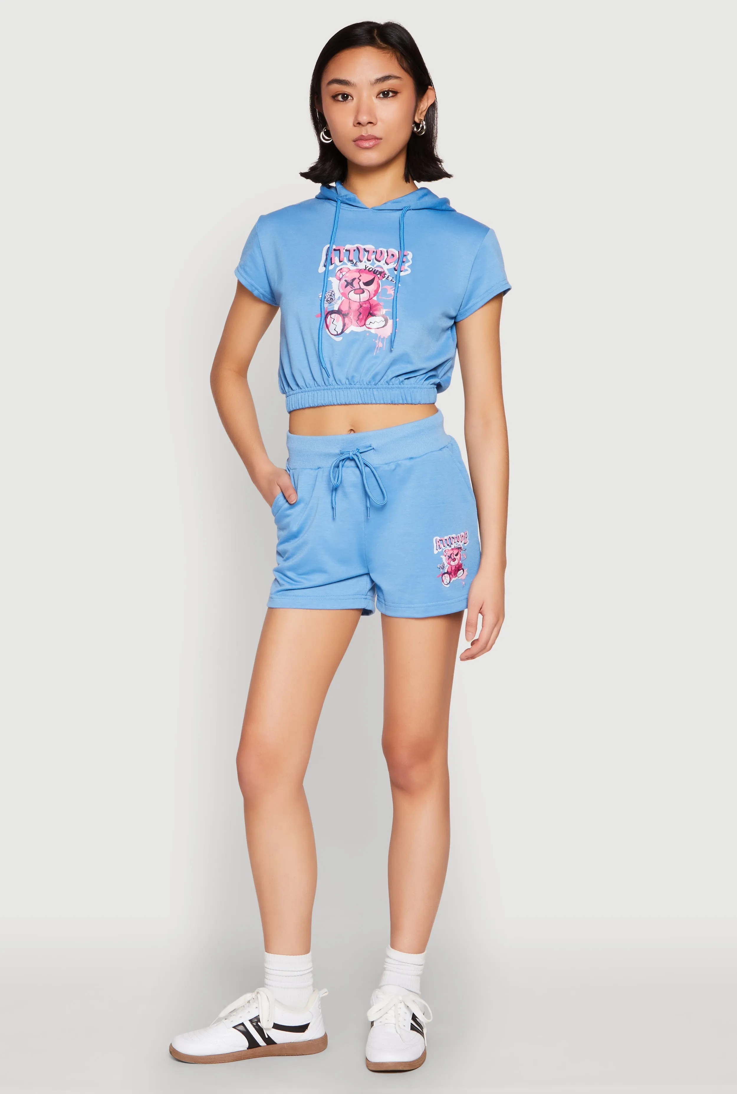 French Terry Bear Graphic Shorts sold by Rainbow