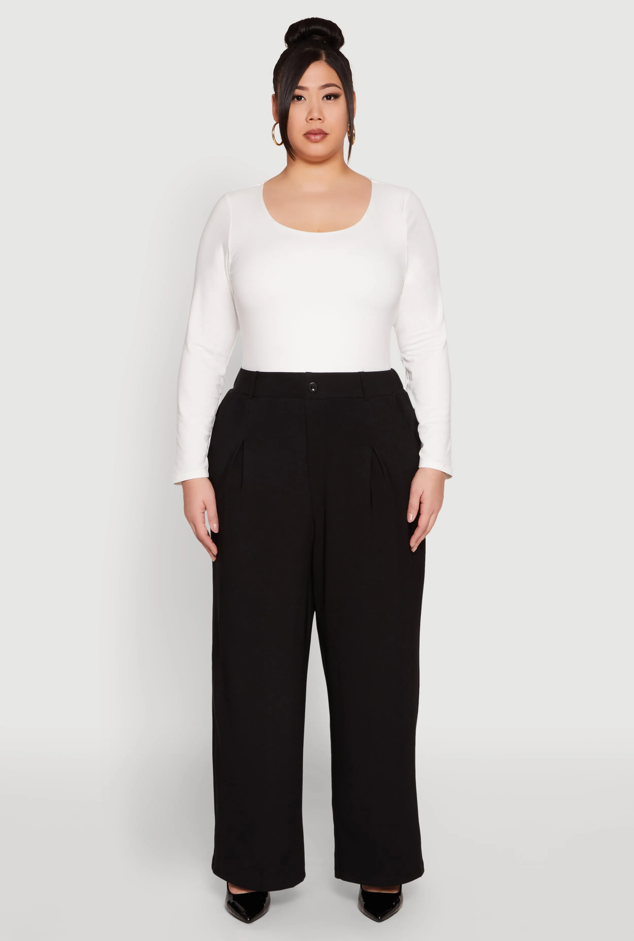 Plus Size High Waist Wide Leg Trousers sold by Rainbow product image thumbnail 2
