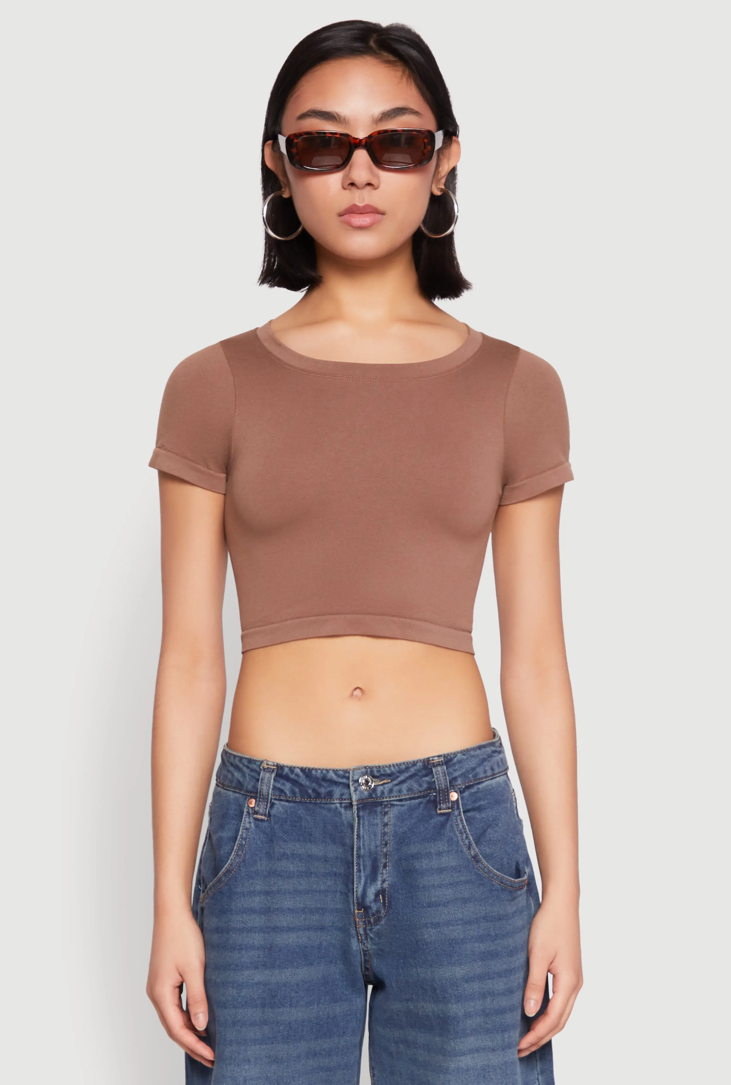 Seamless Short Sleeve Crop Top sold by Rainbow product image thumbnail 2