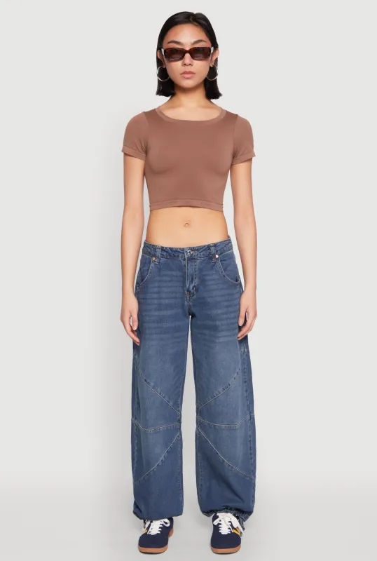 Seamless Short Sleeve Crop Top sold by Rainbow