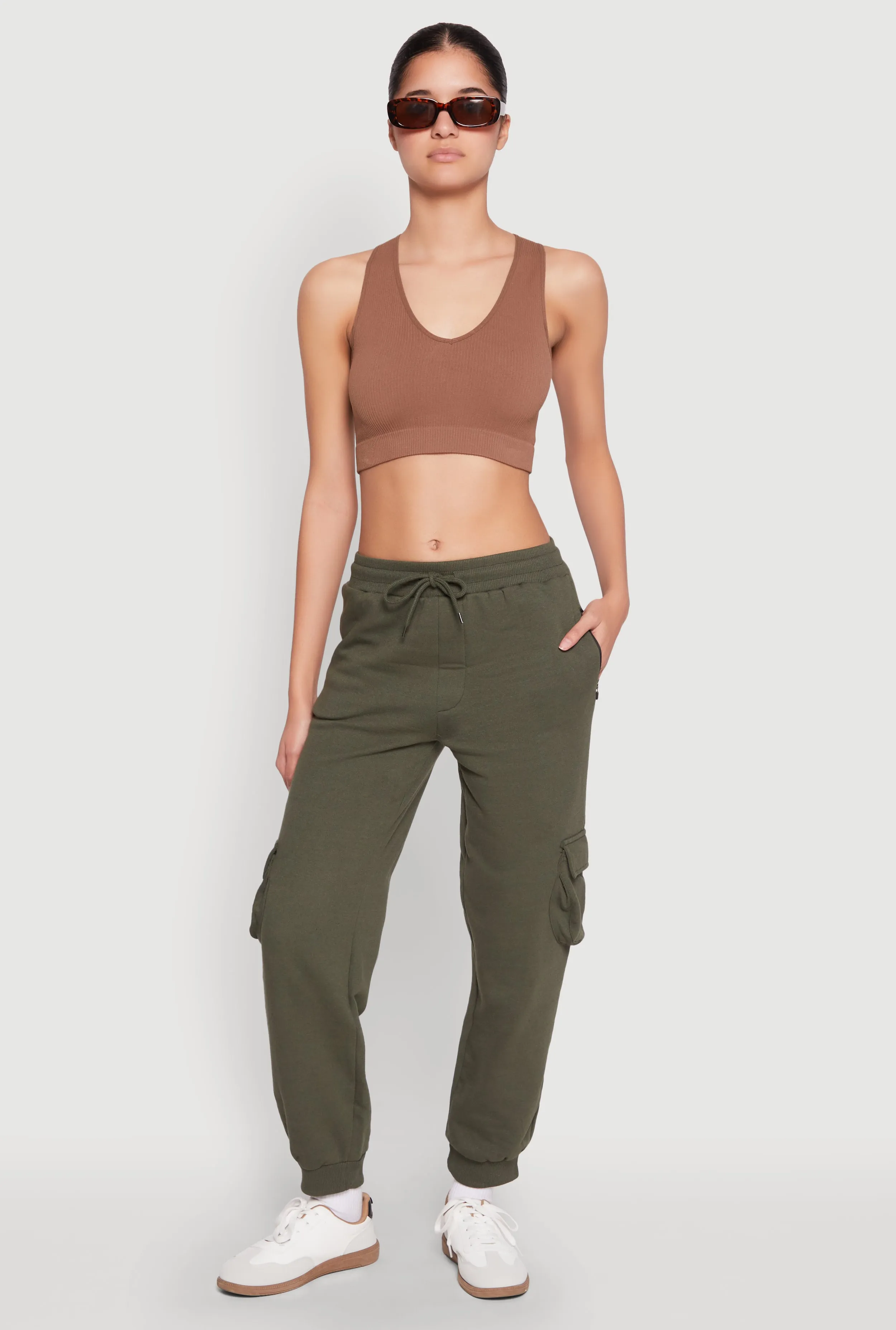 Fleece Cargo Drawstring Joggers sold by Rainbow