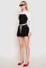 Contrast Waistband Drawstring Pleated Skirt sold by Rainbow