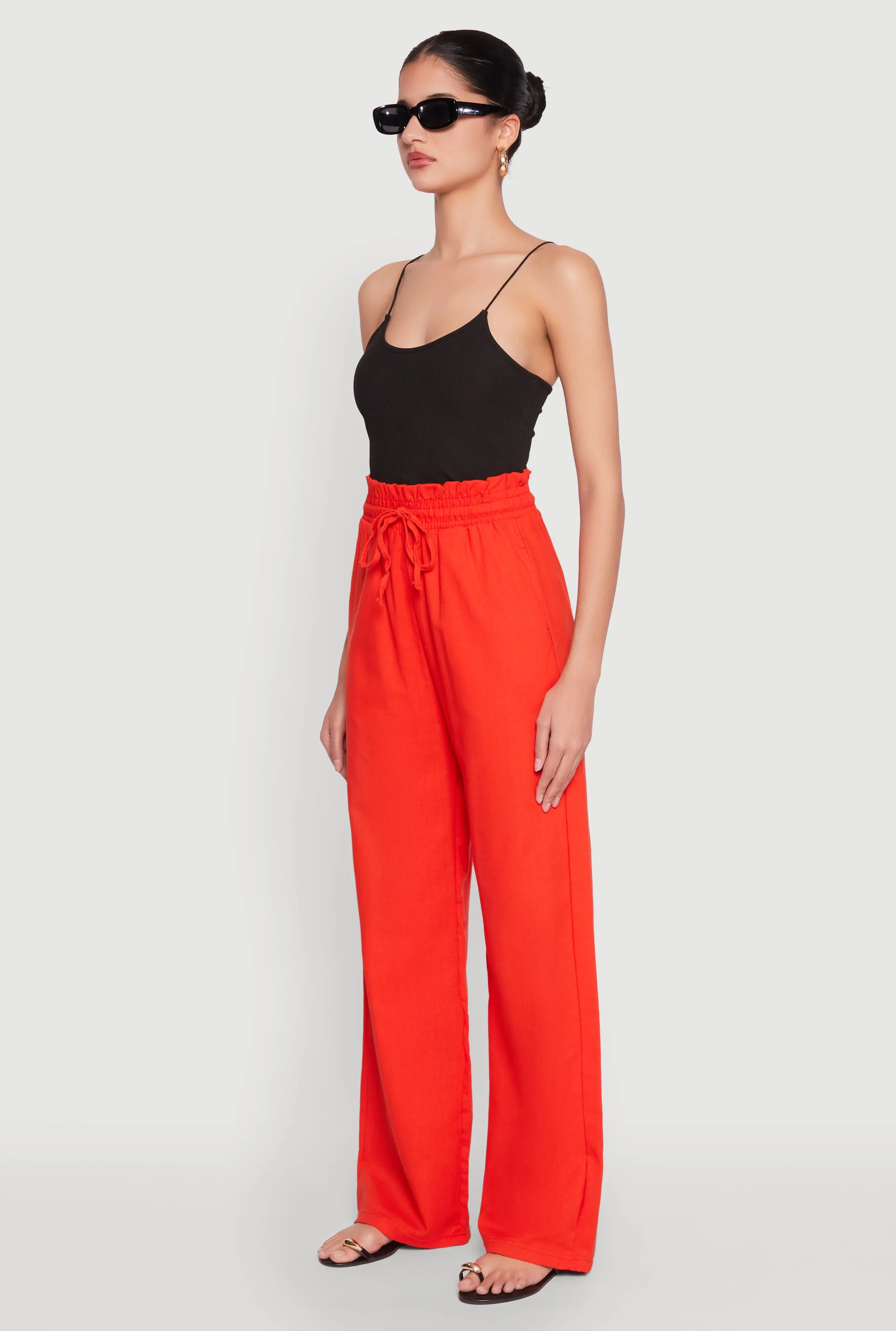 Drawstring Linen Wide Leg Pants sold by Rainbow product image thumbnail 3