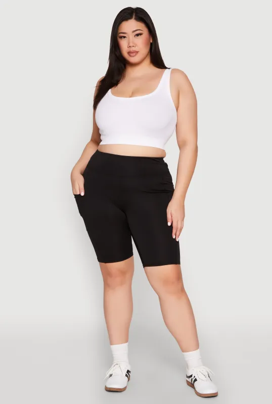 Plus Size Spandex Biker Shorts sold by Rainbow