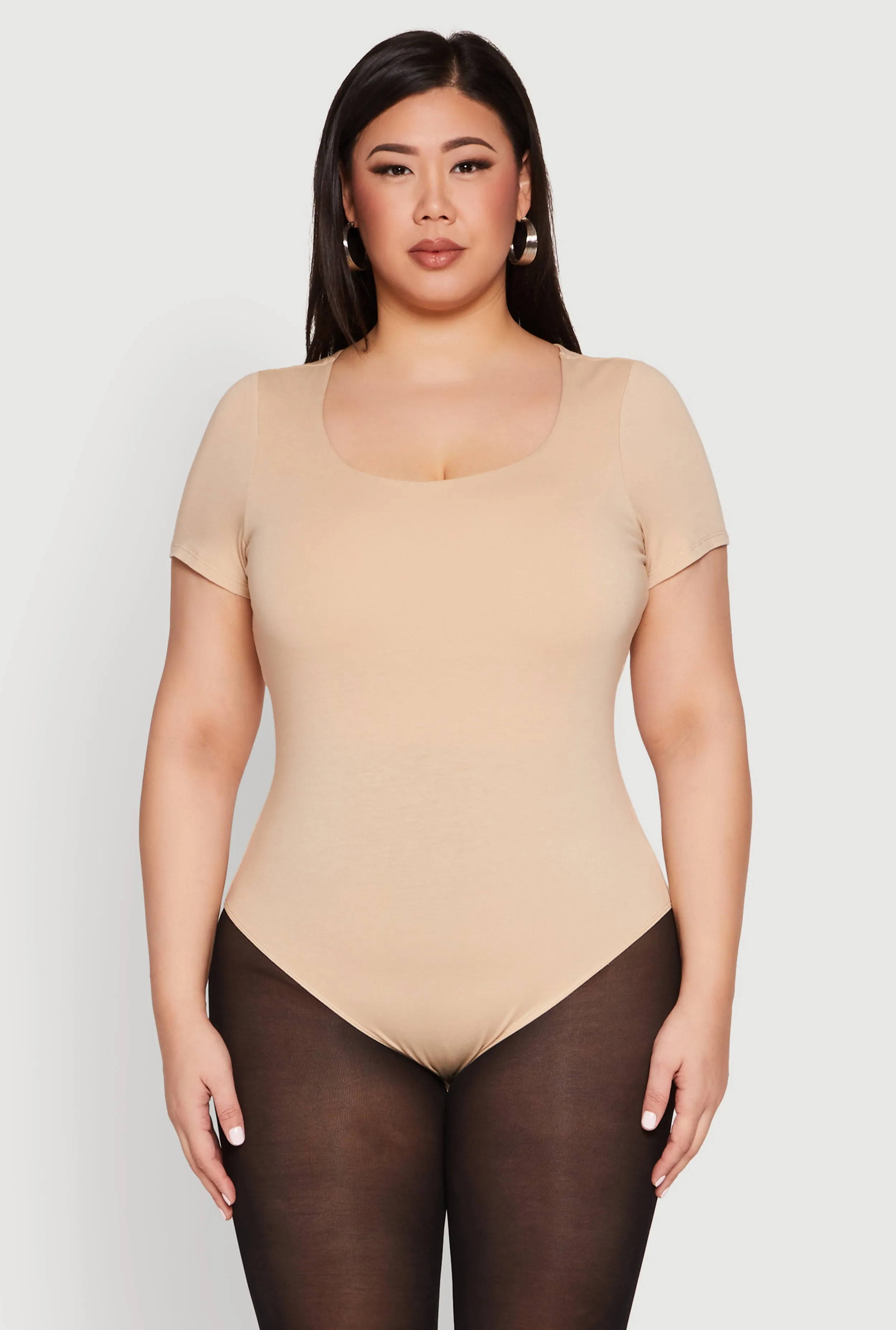 Plus Size Scoop Neck Double Layered Bodysuit sold by Rainbow product image thumbnail 2