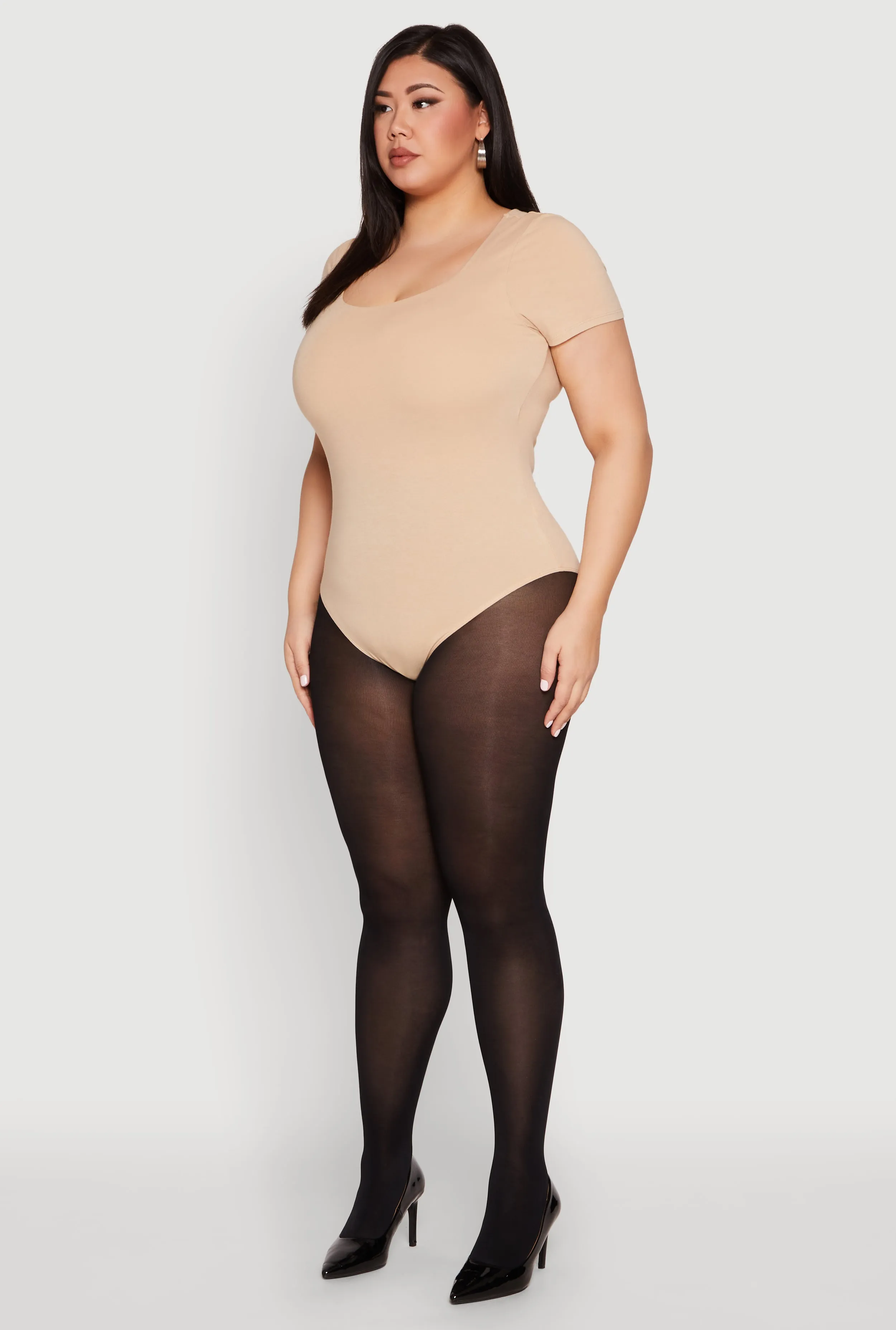 Plus Size Scoop Neck Double Layered Bodysuit sold by Rainbow product image thumbnail 5