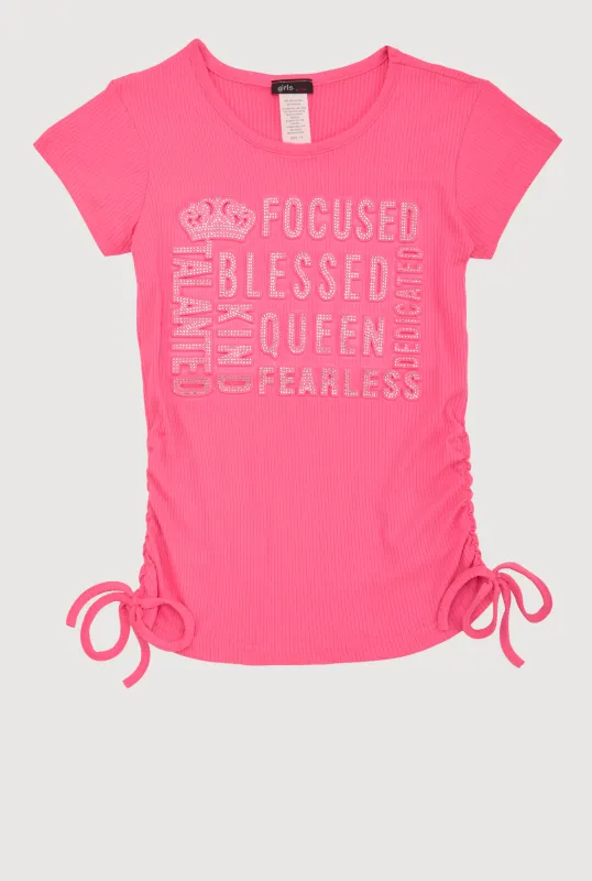 Girls 3D Rhinestone Graphic Tee sold by Rainbow