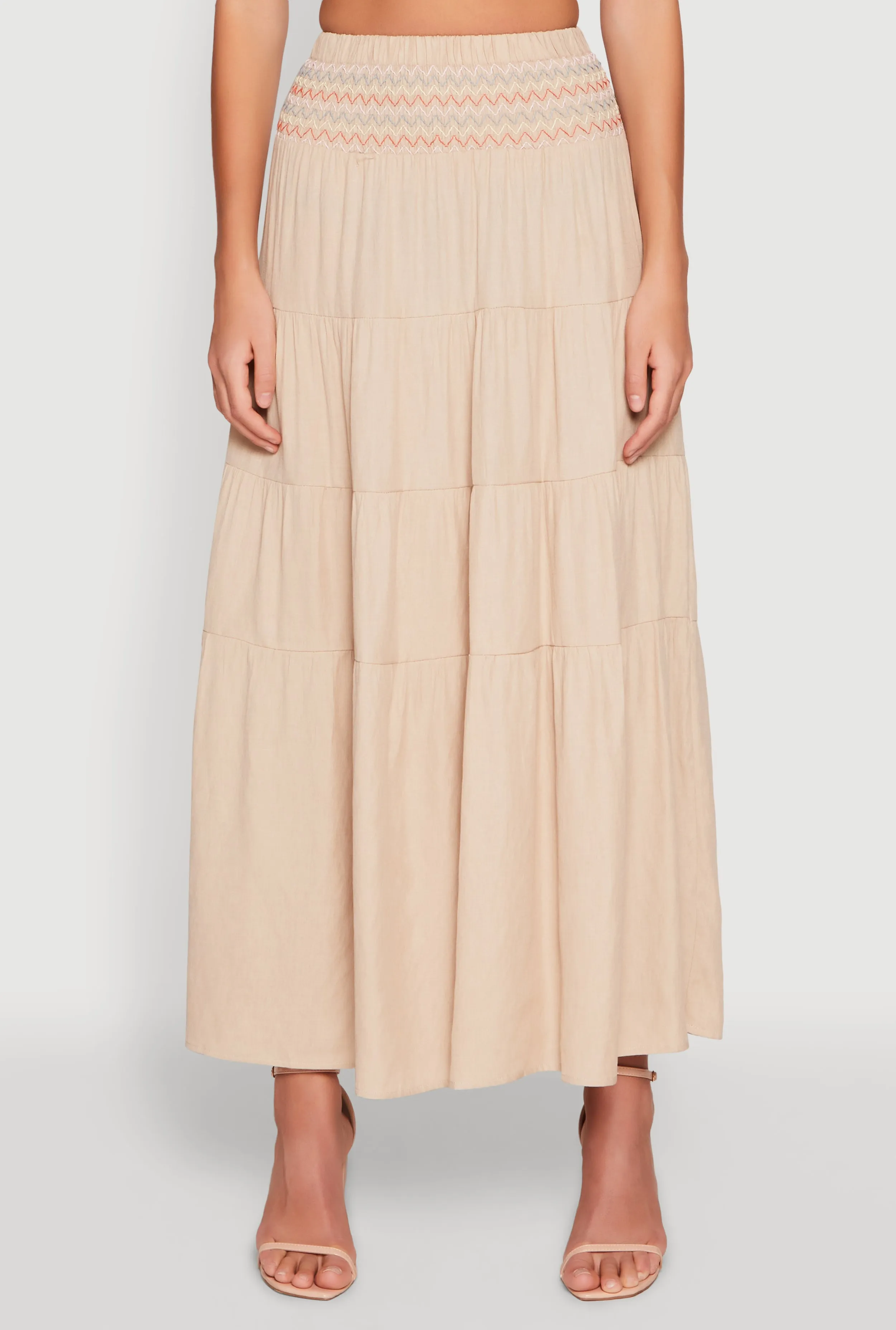 Chevron Smocked Trim Tiered Skirt sold by Rainbow product image thumbnail 3