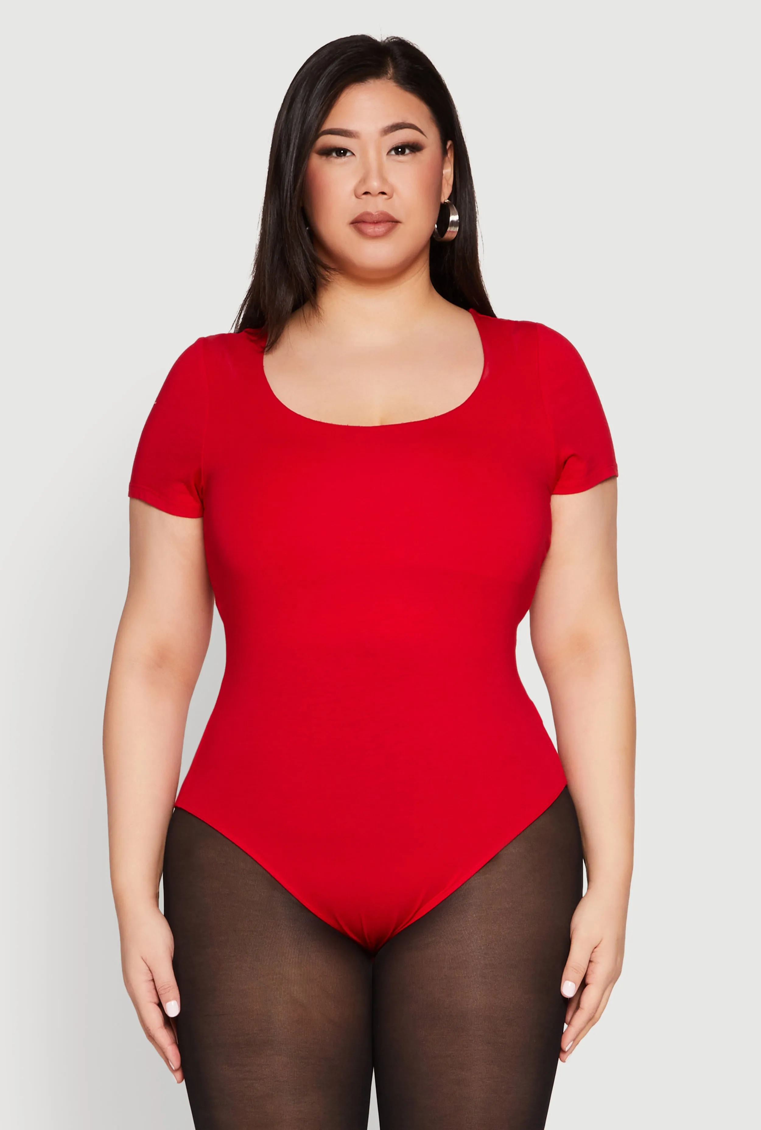 Plus Size Scoop Neck Double Layered Bodysuit sold by Rainbow product image thumbnail 2