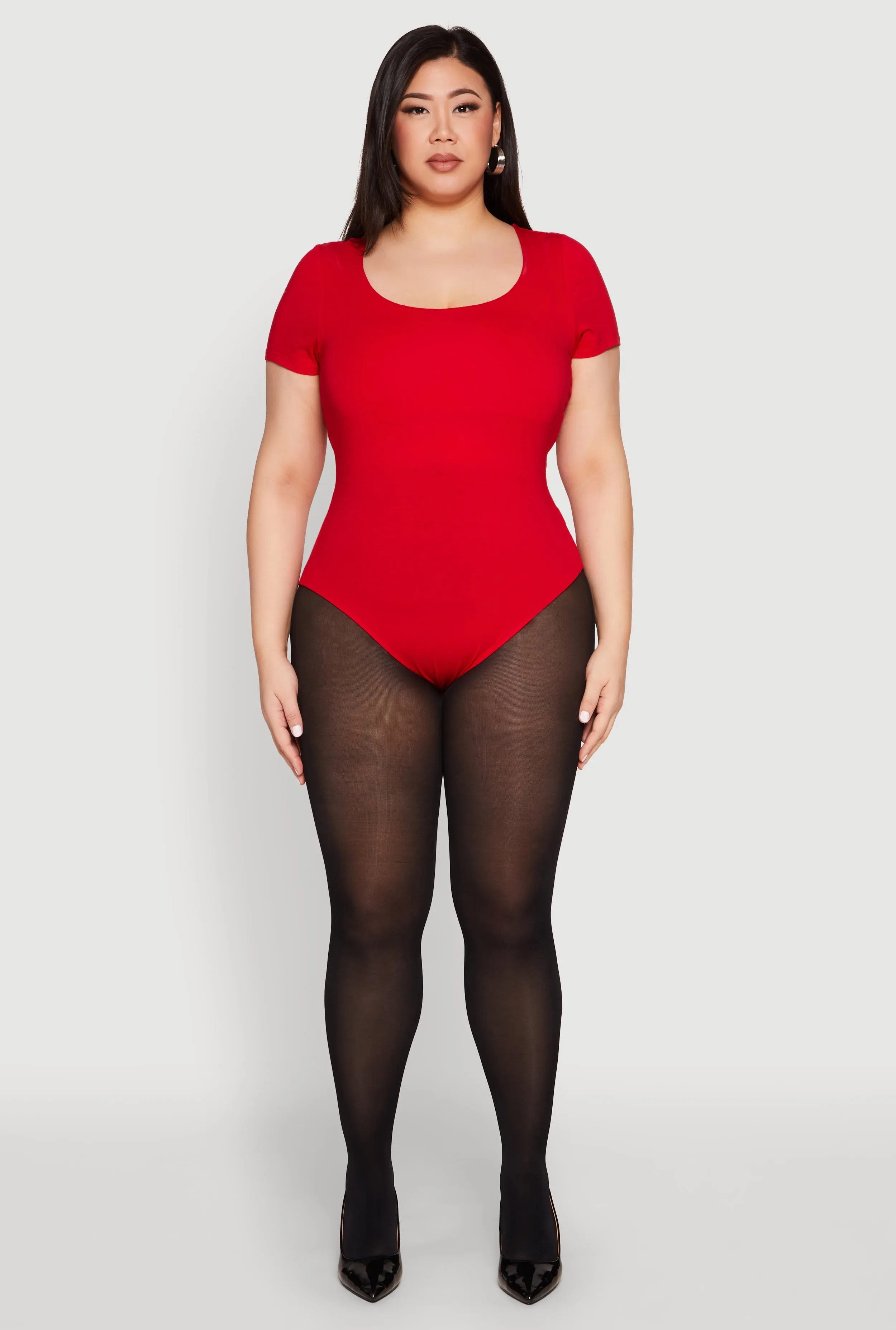 Plus Size Scoop Neck Double Layered Bodysuit sold by Rainbow product image thumbnail 3