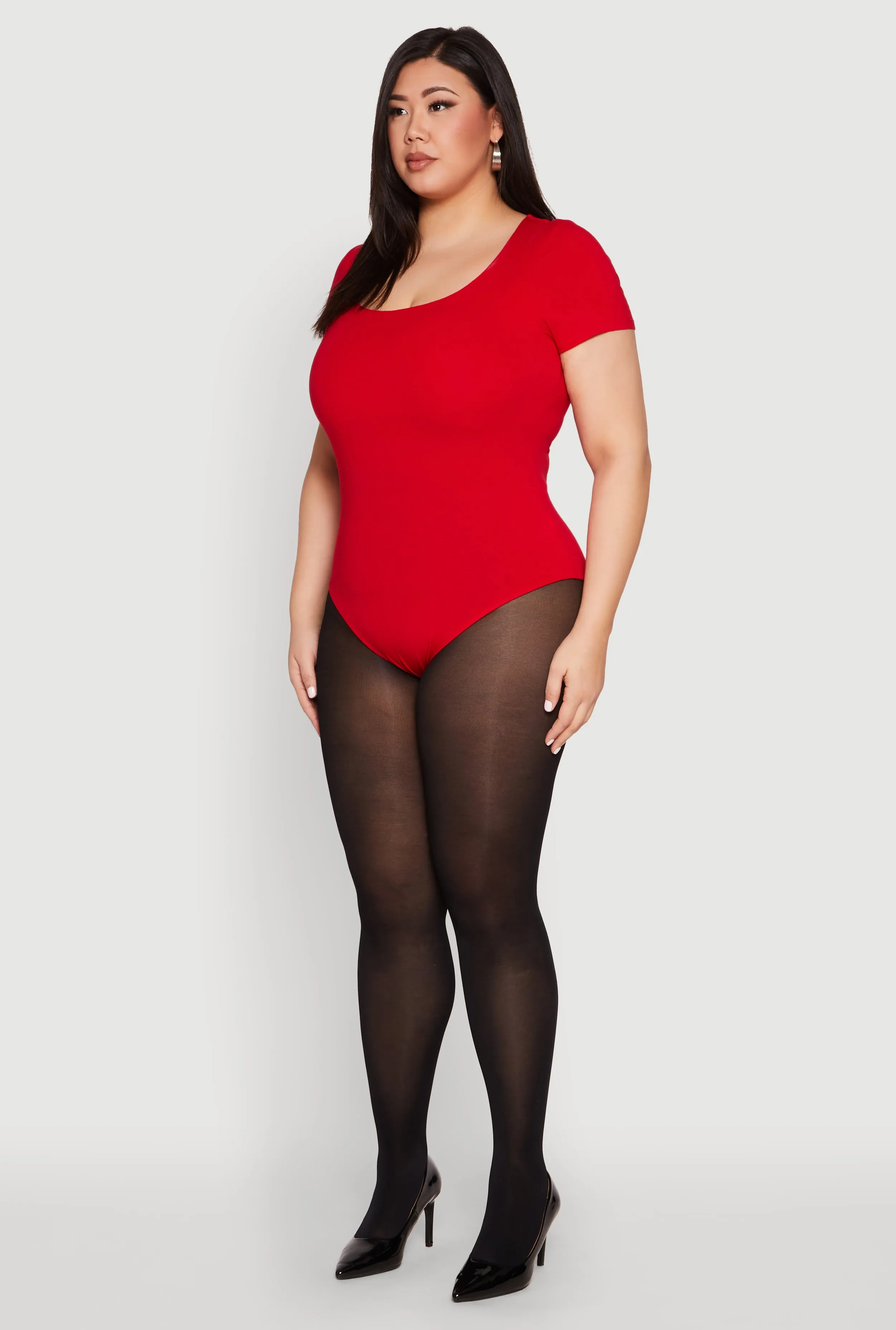 Plus Size Scoop Neck Double Layered Bodysuit sold by Rainbow product image thumbnail 5