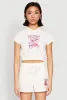French Terry Bear Graphic Cropped Hoodie sold by Rainbow