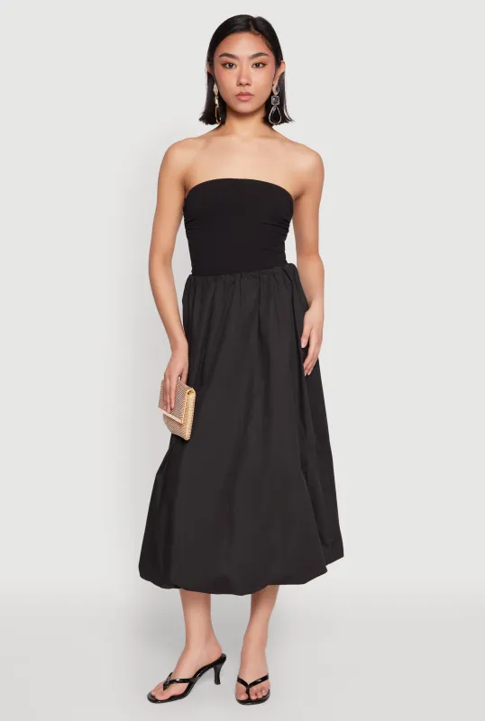 Poplin Midi Bubble Skirt sold by Rainbow