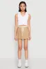 Contrast Waistband Drawstring Pleated Skirt sold by Rainbow