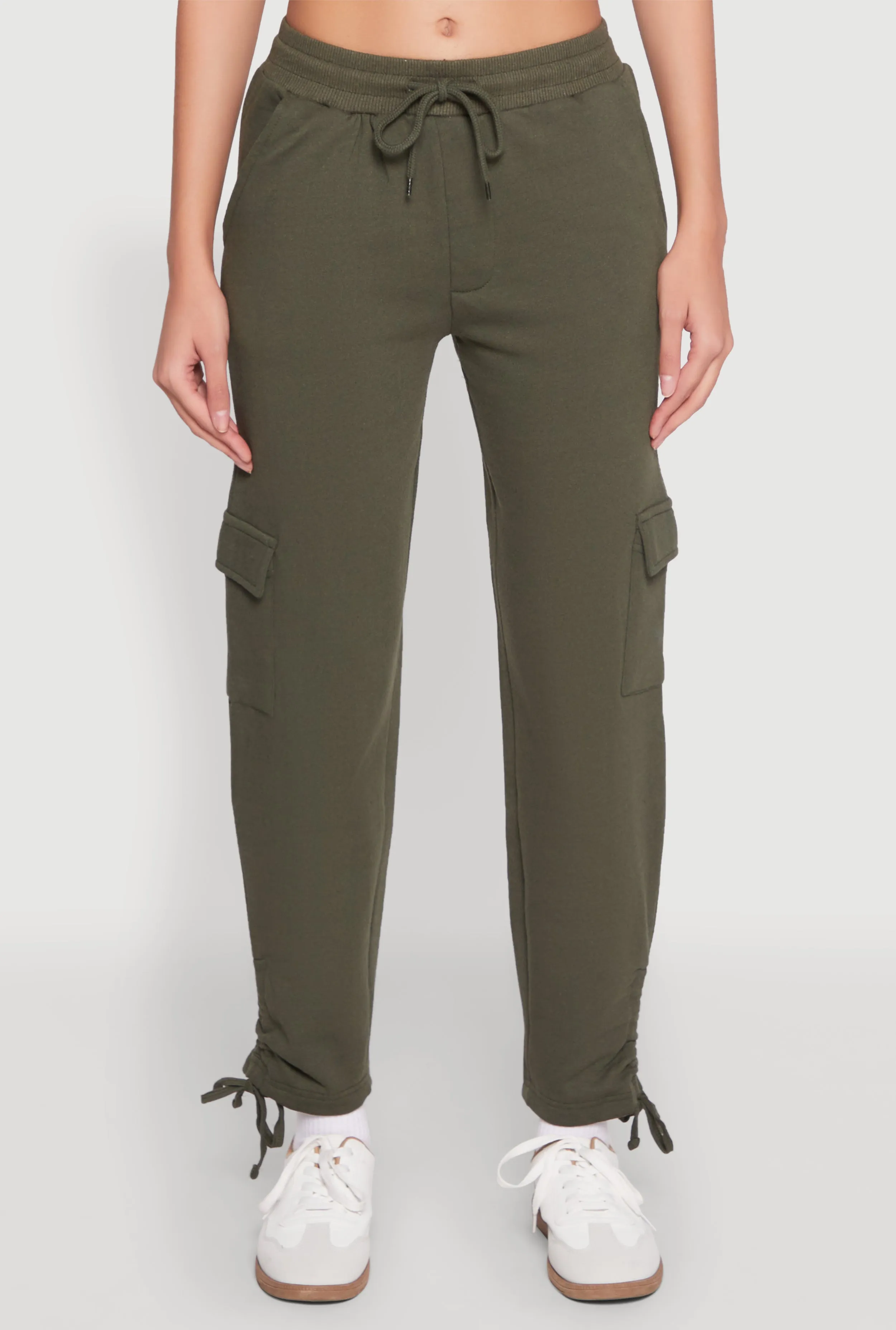 Fleece Ruched Hem Cargo Sweatpants sold by Rainbow product image thumbnail 5
