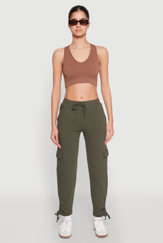 Fleece Ruched Hem Cargo Sweatpants sold by Rainbow