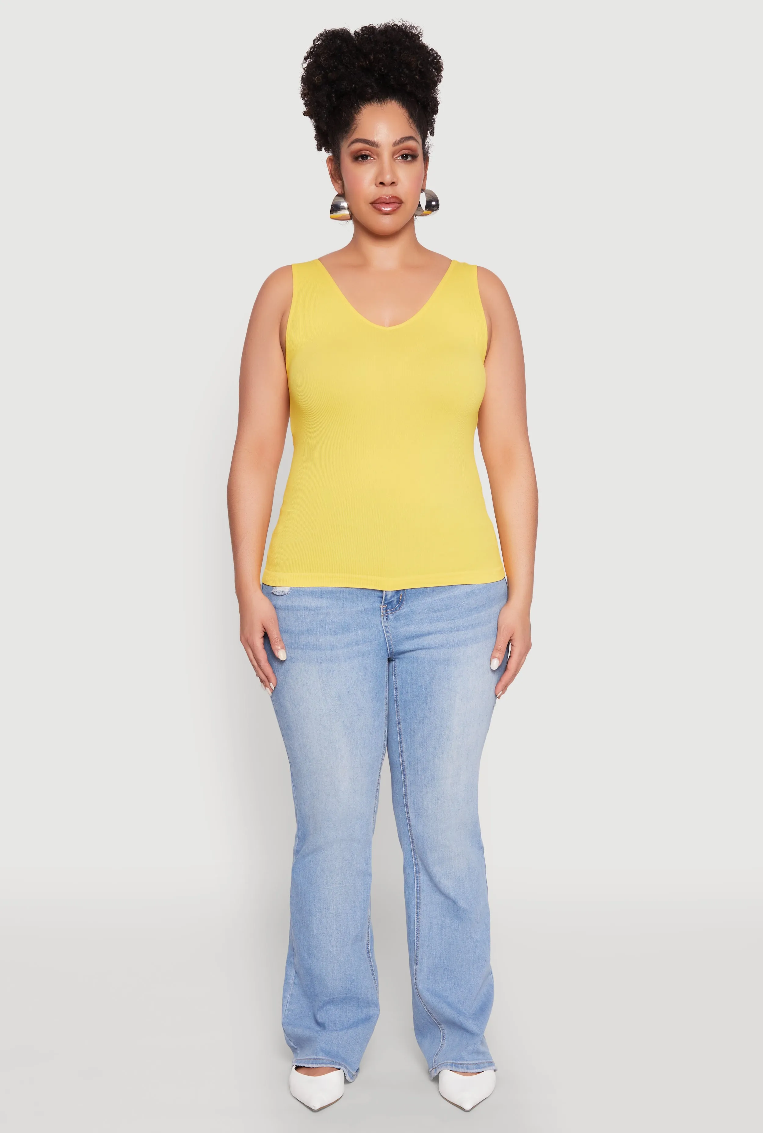 Plus Size Seamless Rib Knit Tank Top sold by Rainbow product image thumbnail 3