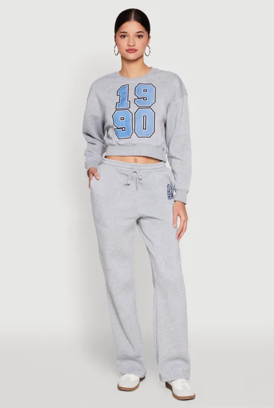 Fleece Graphic Drawstring Sweatpants sold by Rainbow