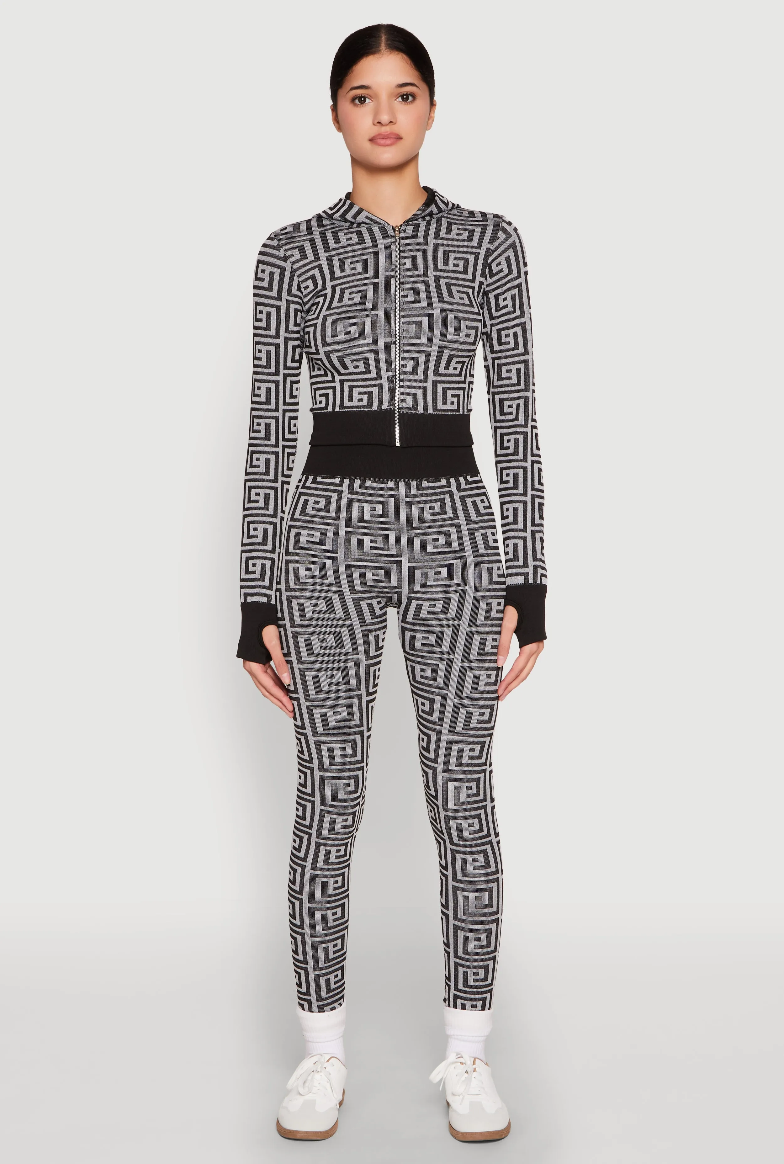 Color Block Greek Key Print Leggings sold by Rainbow product image thumbnail 2