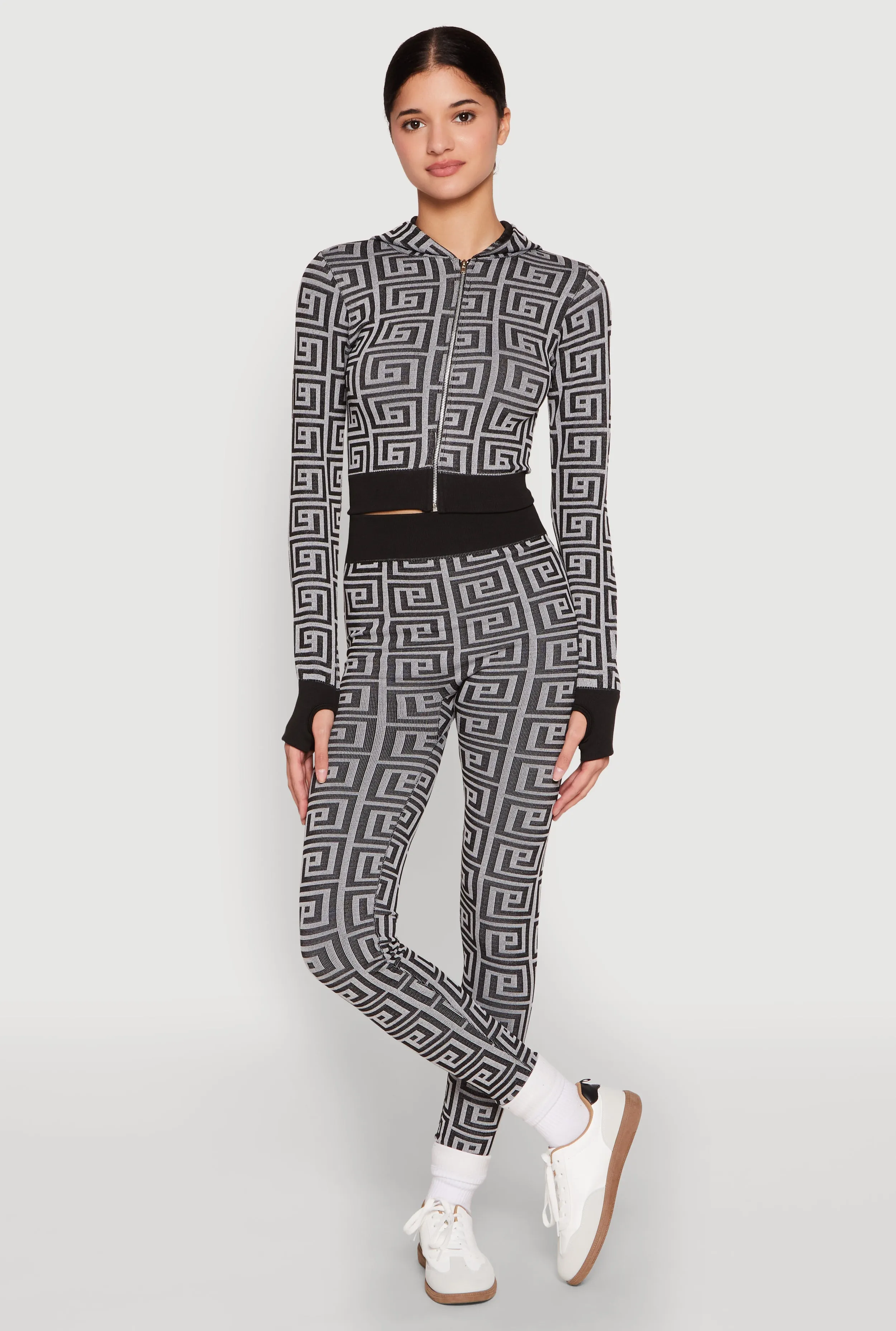 Color Block Greek Key Print Leggings sold by Rainbow