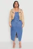 Plus Size Daisy Faux Leather Cropped Moto Jacket sold by Rainbow