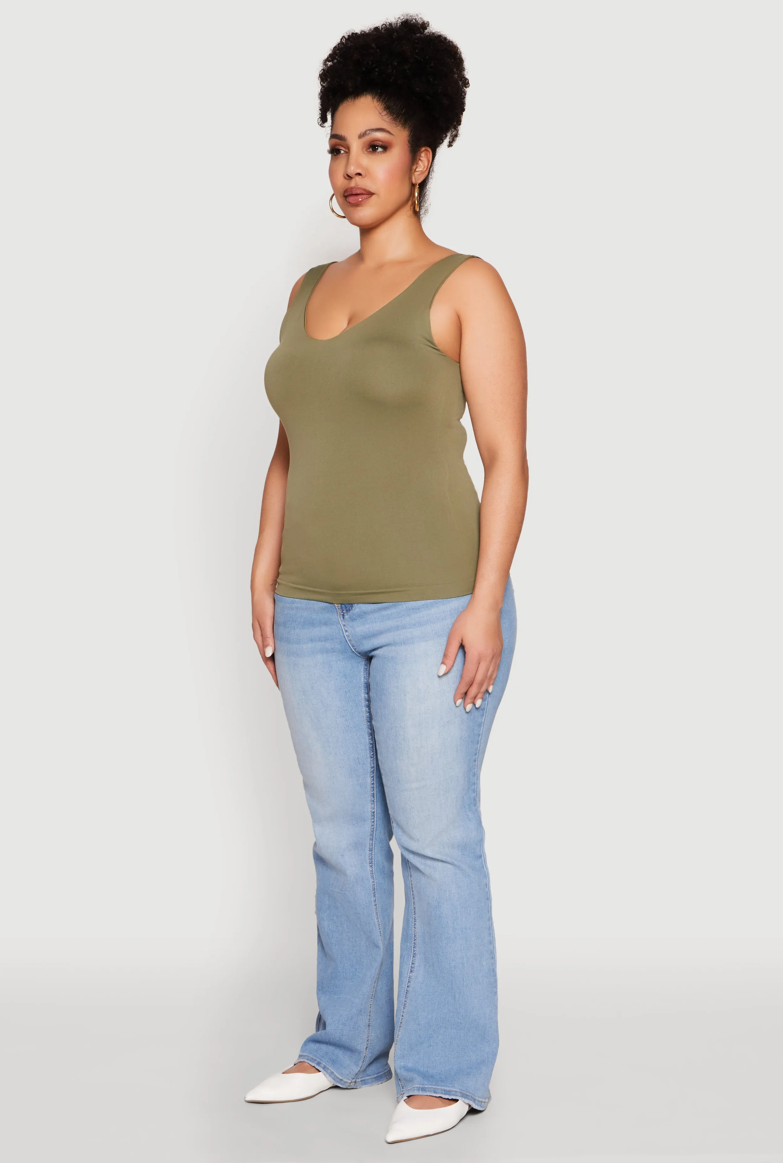 Plus Size Seamless Shelf Bra Tank Top sold by Rainbow product image thumbnail 5