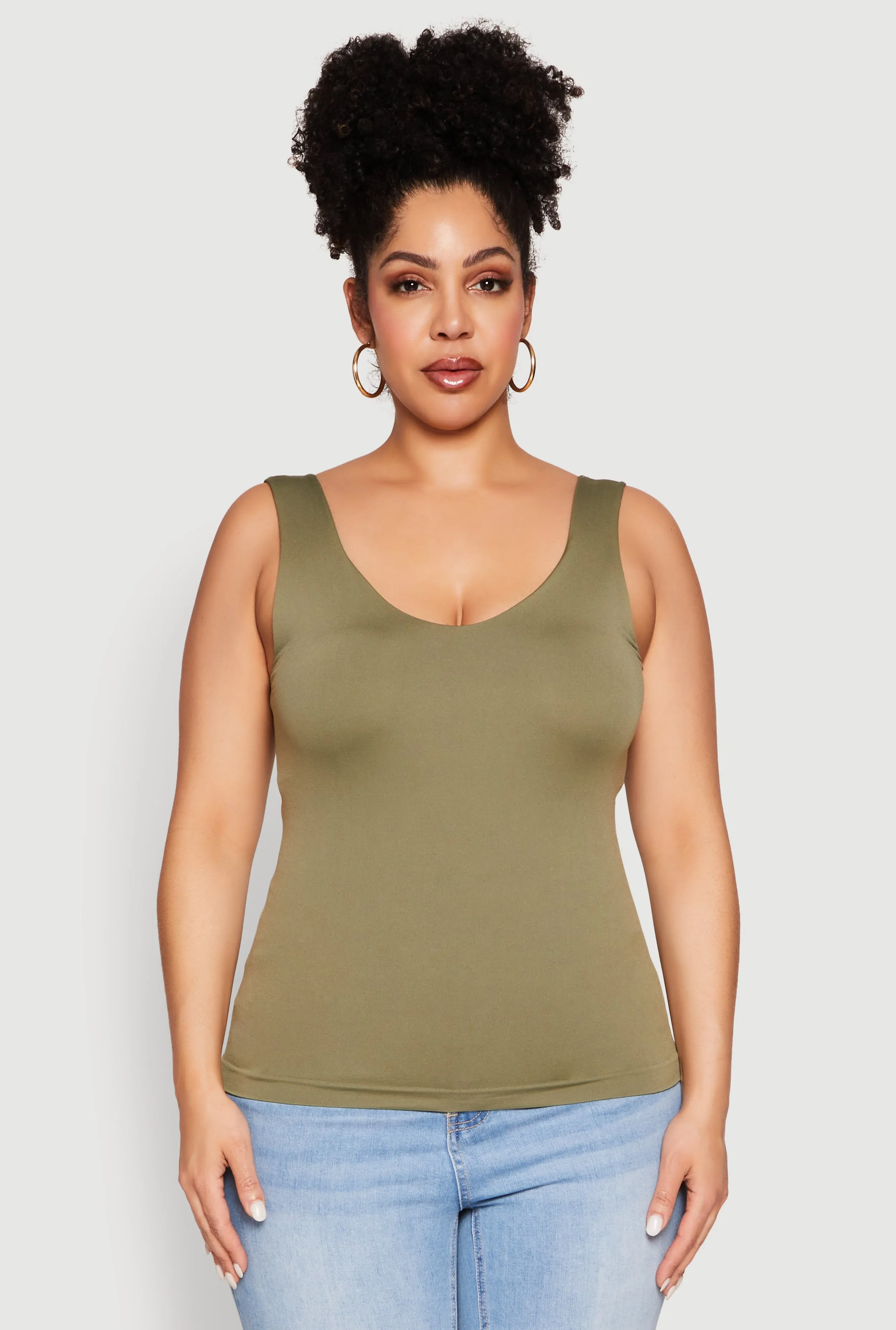 Plus Size Seamless Shelf Bra Tank Top sold by Rainbow product image thumbnail 2