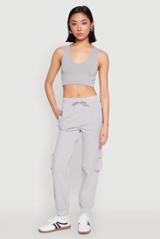 Fleece Cargo Drawstring Joggers sold by Rainbow