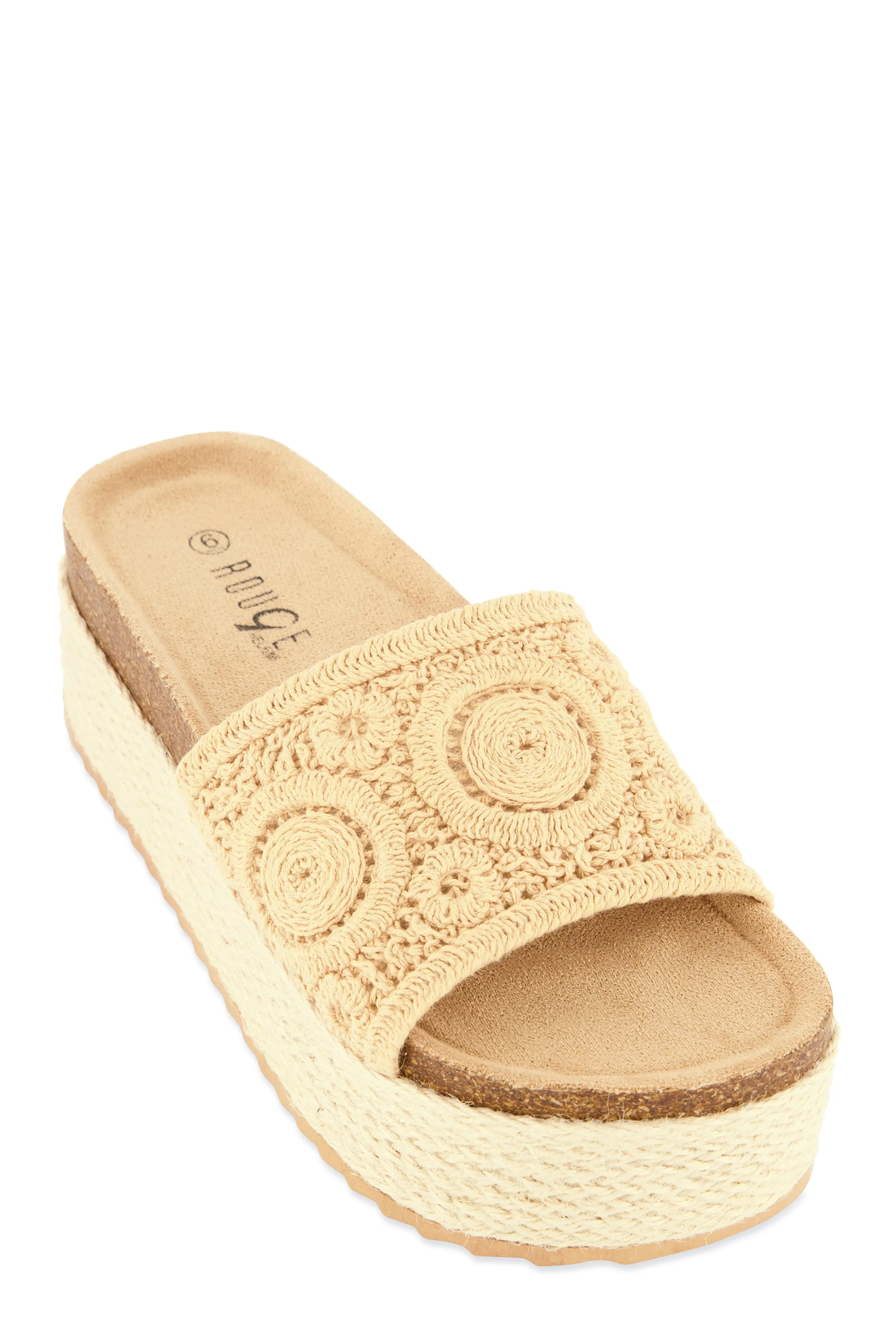 Crochet Band Platform Slide Sandals sold by Rainbow