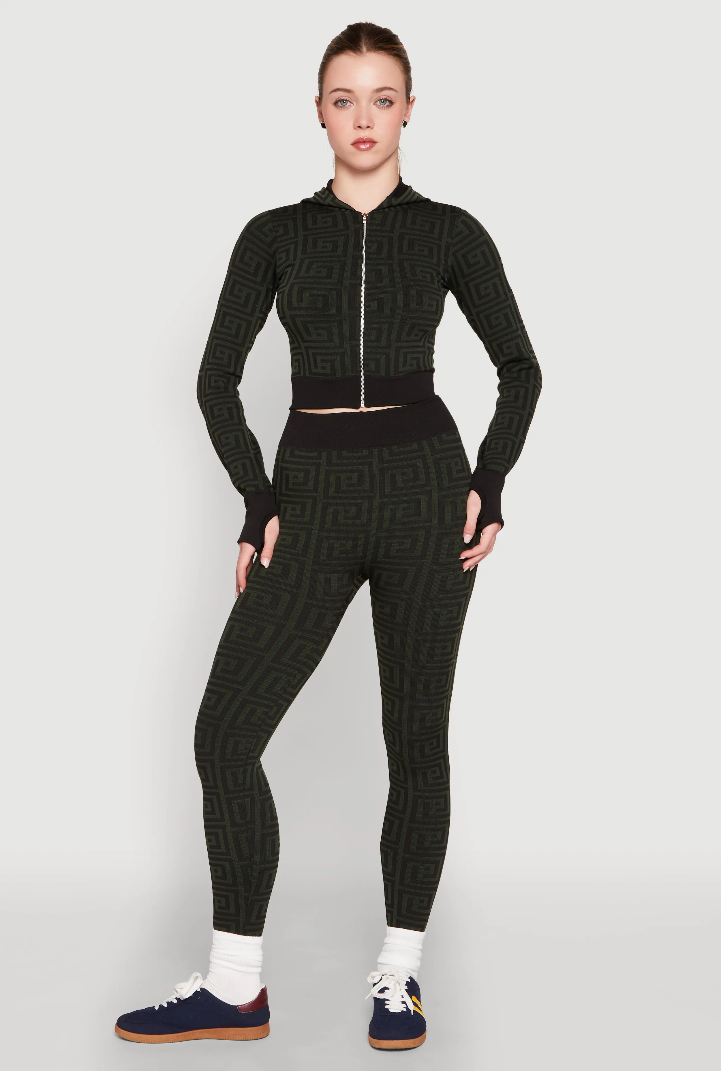 Color Block Greek Key Print Leggings sold by Rainbow product image thumbnail 2