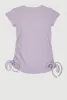 Little Girls Ribbed Knit Side Ruched Tee sold by Rainbow