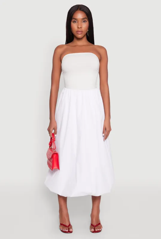 Poplin Midi Bubble Skirt sold by Rainbow