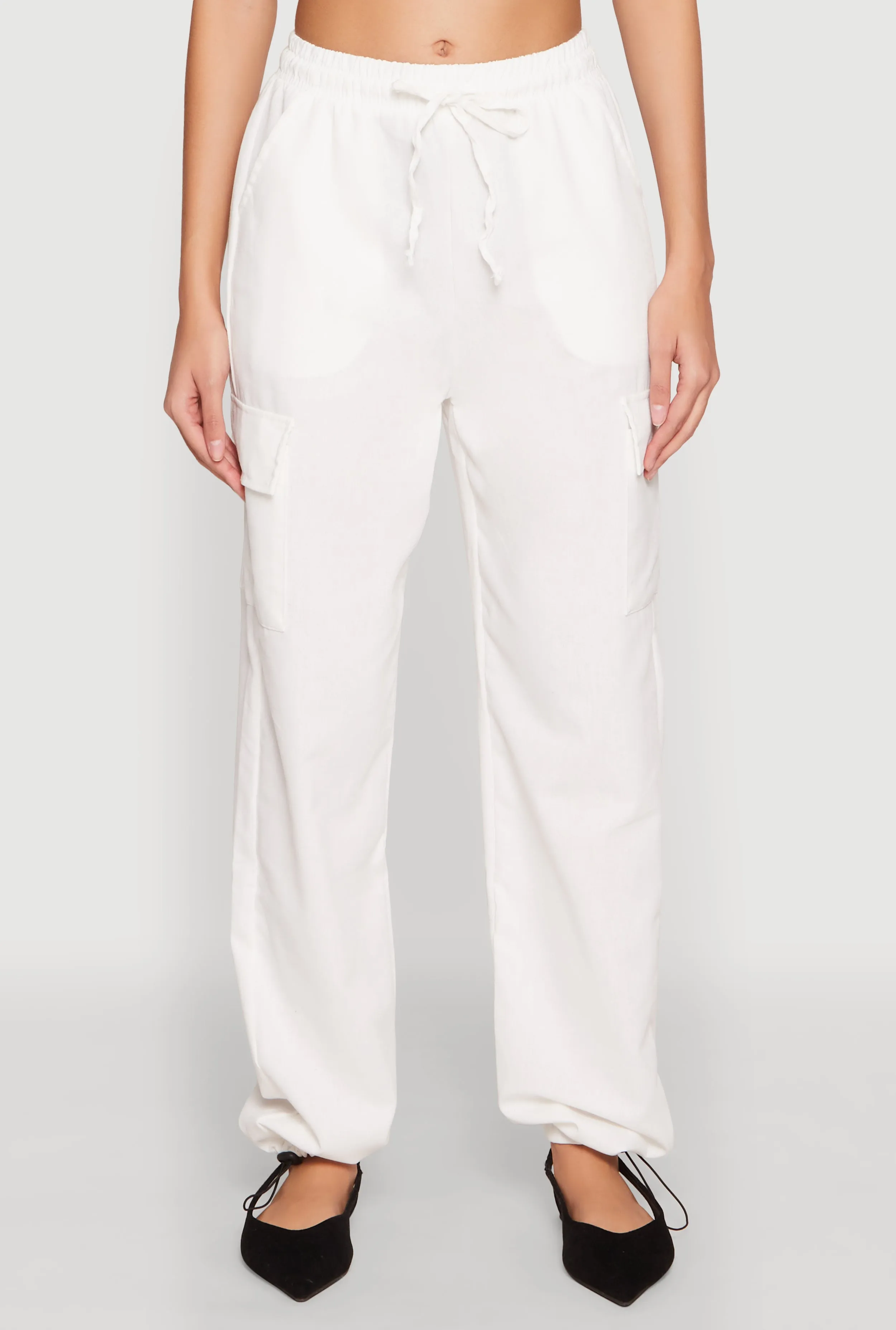 Toggle Drawstring Hem Linen Cargo Pants sold by Rainbow product image thumbnail 5