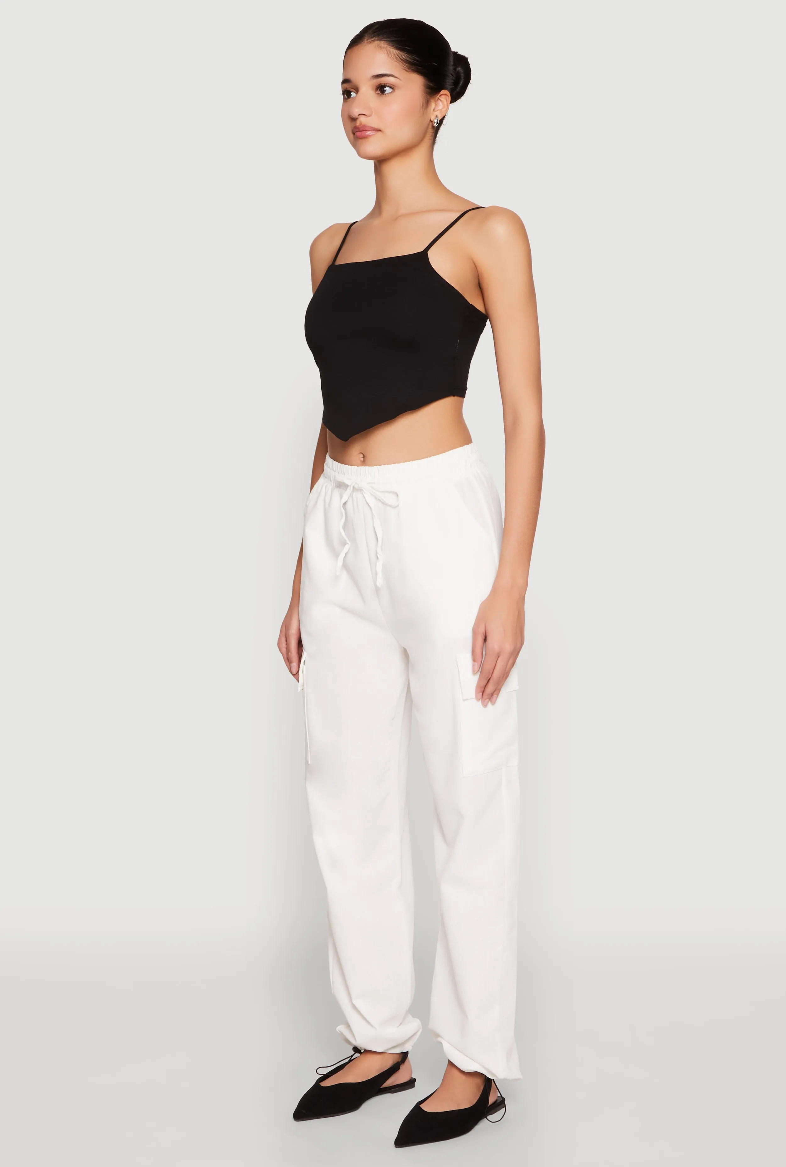 Toggle Drawstring Hem Linen Cargo Pants sold by Rainbow product image thumbnail 3