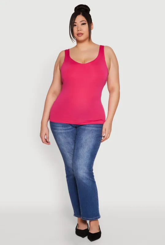 Plus Size Seamless Shelf Bra Tank Top sold by Rainbow