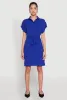 Crepe Knit Tie Waist Belted Shirt Dress sold by Rainbow