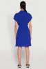 Crepe Knit Tie Waist Belted Shirt Dress sold by Rainbow