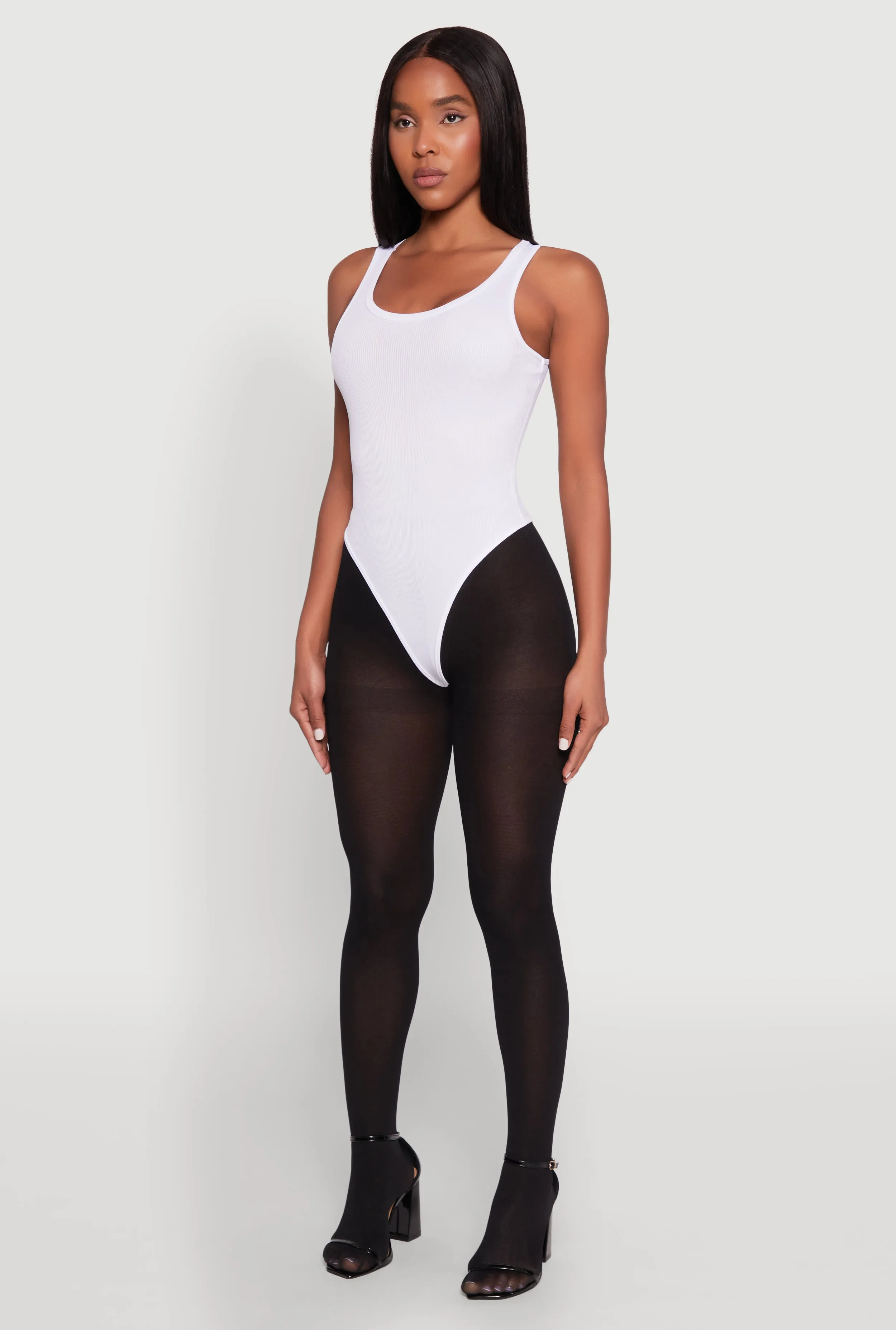 Daisy Basic Ribbed Knit Tank Bodysuit sold by Rainbow product image thumbnail 5