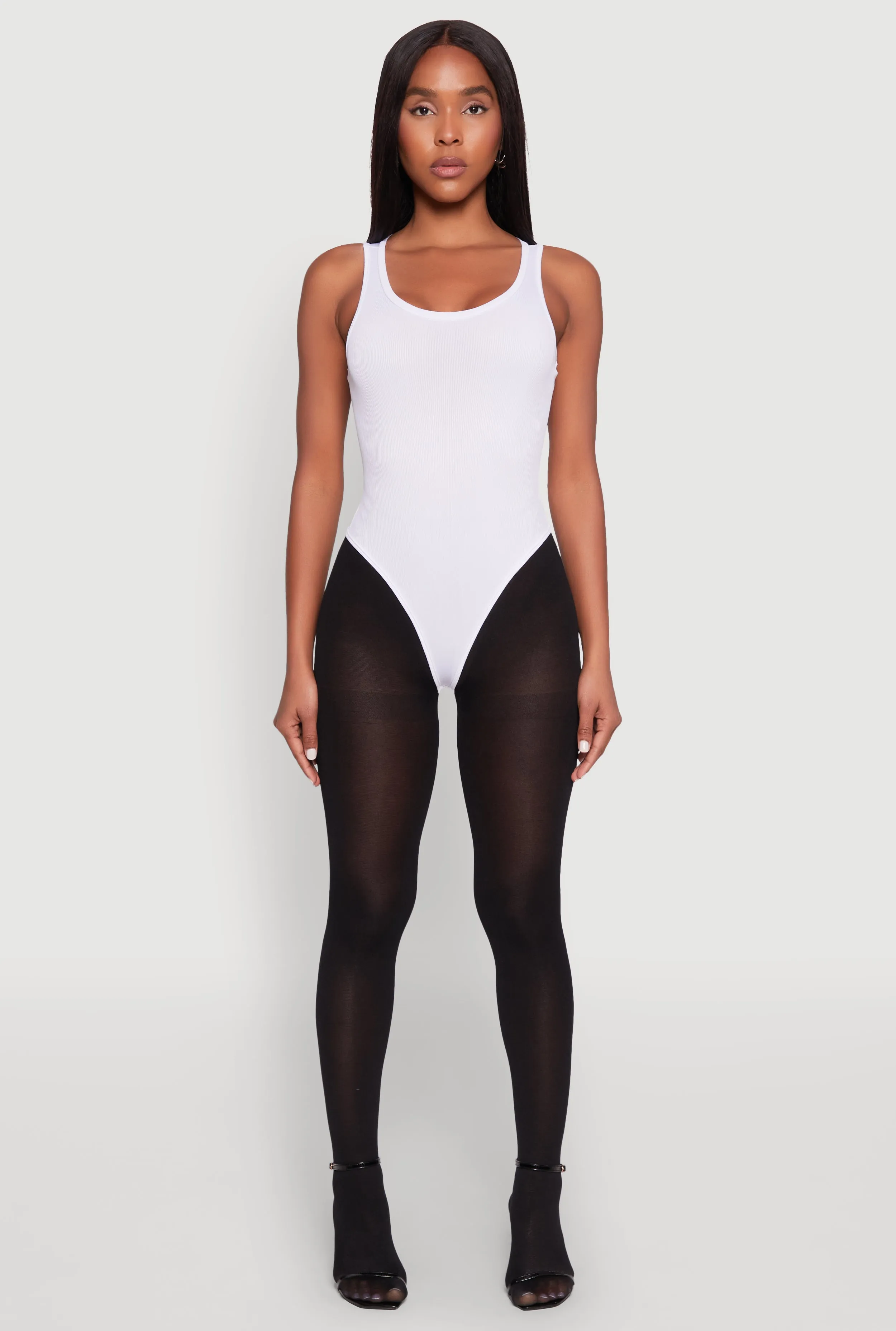 Daisy Basic Ribbed Knit Tank Bodysuit sold by Rainbow